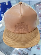 VTG Made in USA John Deere 50 Series Mesh Corduroy Snapback Trucker Hat Cap Tan