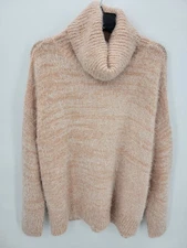 Show Me Your MuMu Sweater Womens Medium Pink Fuzzy Soft Cowl Neck Quiet Luxury