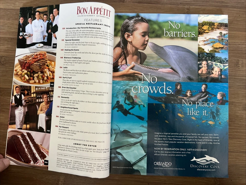 Bon Appetit Magazine Sept 2000 Vintage Ads Recipes Special Issue - Image 3 of 4