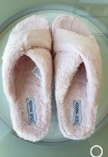 STEVE MADDEN Soft Pink/Blush Faux Fur Crisscross Slide Slipper Size Size 9