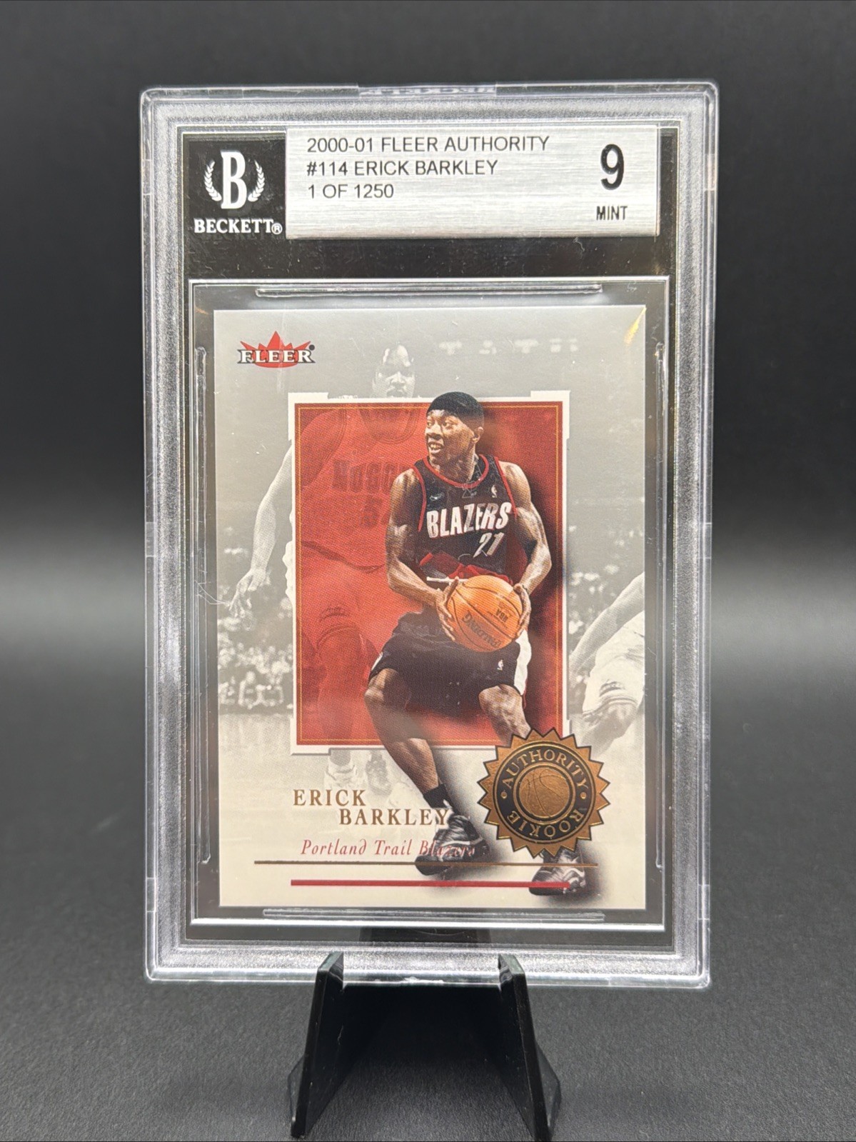 2000-01 Fleer Authority  #114 Erick Barkley Rookie Card 1/1250 (RC) Blazers