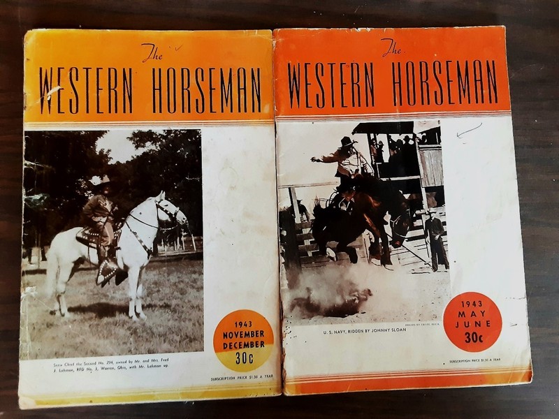 1943 western horseman magazines  lot of 2 vintage ranching, stock horses, arabs