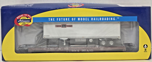 Coche plano Athearn HO Rock Island 50’ con remolque de 40’ vagón de tren de carga 72439 ¡NUEVO! | Condition: New