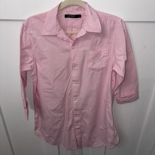 Lauren Ralph Lauren Sleep Shirt-Small-Pink And white Stripes-Logo Chest Pocket