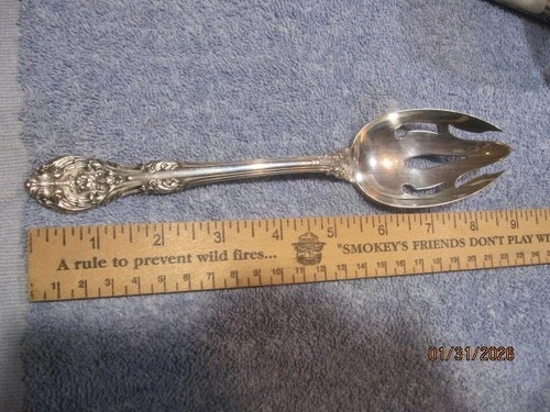 Gorham Sterling King Edward Slotted Serving Spoon 8 3/8"