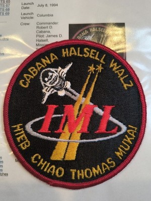 STS-65 Space Shuttle Patch - New - Shuttle Discovery  1994 - IML 4''