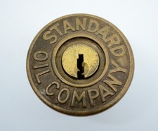 Standard Oil Company Co Bronze Key Lock Escutcheon Vintage