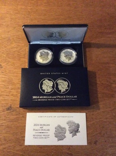 2024 $1 Morgan & Peace Silver Dollars Reverse Proof Set