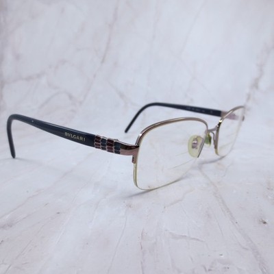 Bvlgari 2178 176 Rose Gold Navy Blue Semi Rimless Glasses Frames 54-17-140 Italy