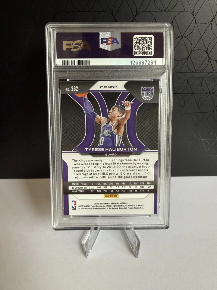 2020-21 帕尼尼 Prizm - Tyrese Haliburton #262 银色 Prizm (RC) PSA 9 — 第 2/2 张图片
