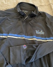 UCLA BRUINS Long Sleeve CHAMPION Gray Men's SMALL Shirt 1/4 Zip FREE SHIPPING