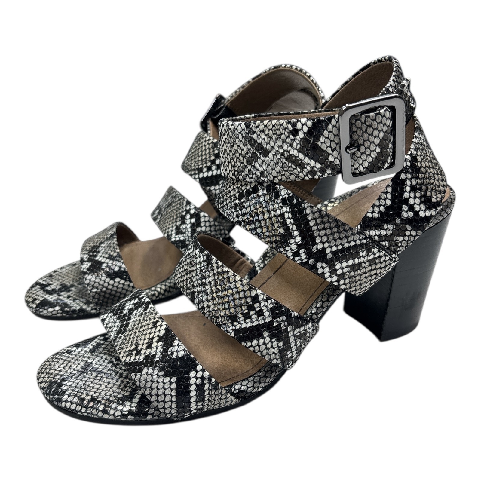APL Sandalo Vionic Blaire in pelle di serpente con cinturino e tacco a blocco misura 7 5