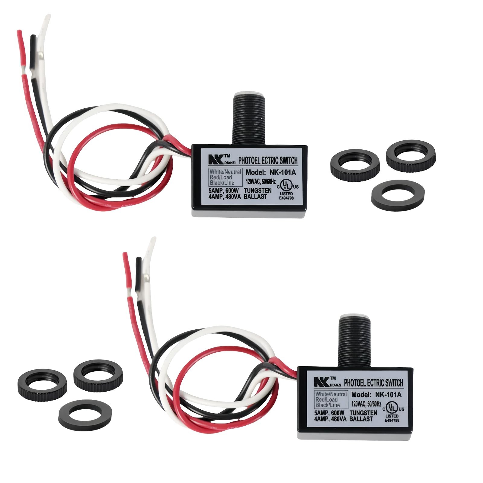 2-Pack 105V-130V AC Photocell Light Sensors，Automatic Dusk-to-Dawn Illuminati.... Available Now for $17.76