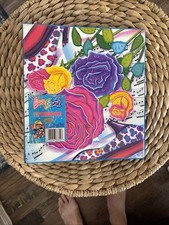 Vintage Lisa Frank 3 Ring Binder Roses Music Notes 1990
