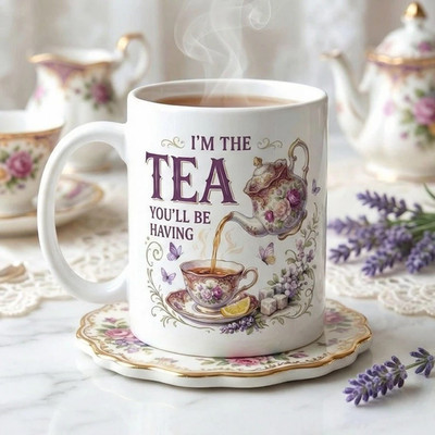 Vintage I Am The Tea You Will Be Having Mug, Bookish Tea Lover Gift
