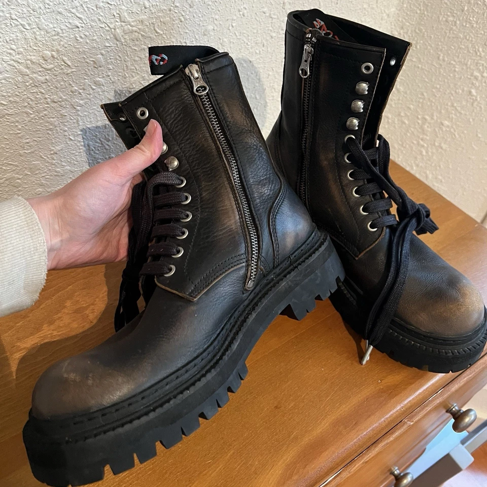 Ботинки Camper Lab EKI трехцветные кожаные женские размер США 11 ЕС 42 коричневые на шнуровке - Изображение 4 из 4