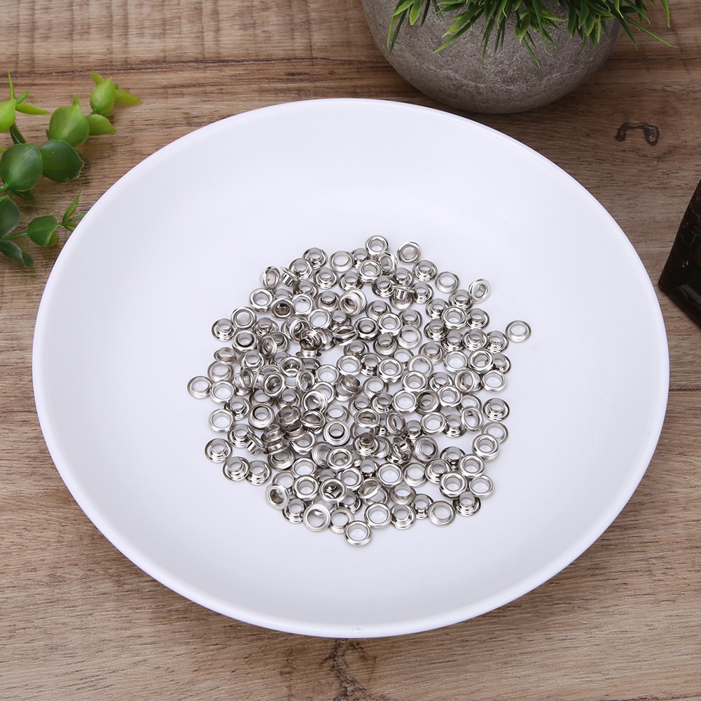 100pcs 5mm Brass Double Sided Eyelets Rivets Grommet For Belt Shoes Bag Leather