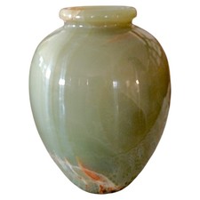 Vaso in Onice Verde Scultura Home Decor Interior Design Marble Italian 17cm