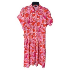 Talbot 8P The Sutton Shirtdress in Orange/Pink Floral Missing Belt