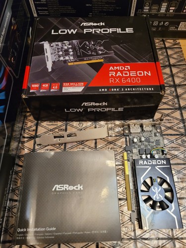 Carte graphique gaming AMD RADEON asrock rx6400 4 Go PROFIL BAS pcie PC gfx lp