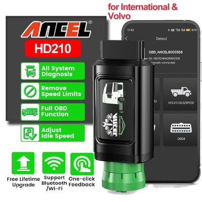 HD210 Bluetooth Heavy Duty Truck Scanner Speed Limit and Idle Reset for Volvo
