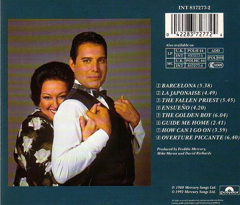 FREDDIE MERCURY & MONTSERRAT GABALLE - CD - BARCELONA - Bild 2 von 2