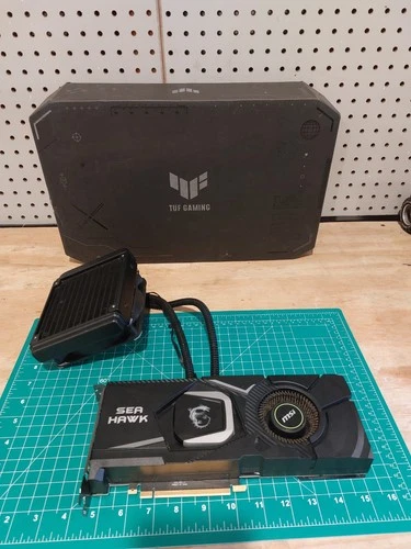 USED MSI GeForce RTX 2080 Ti Sea Hawk 11GB GDDR6 Water Cooled GPU PCIe x16