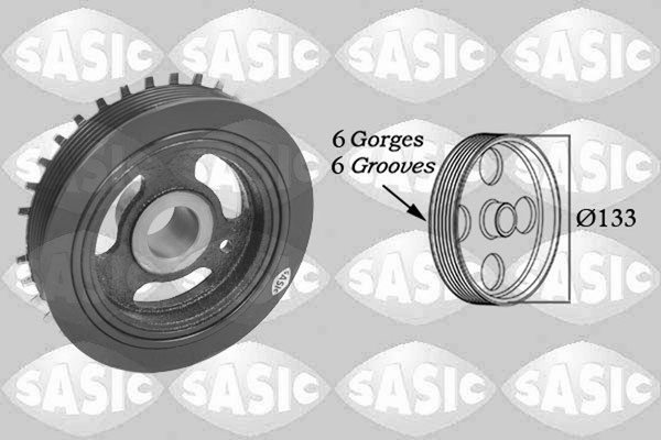 Sasic Riemenscheibe Kurbelwelle 2156040 FüR Ford B4Y WA6 Galaxy Mondeo Bwy 4 BA7-image
