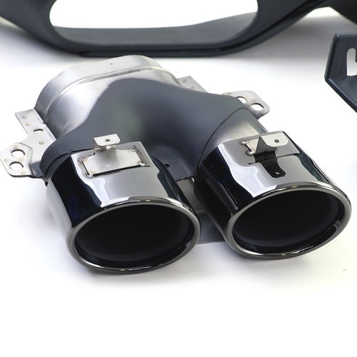 Rear Diffuser Bumper +4 Pipe Tail Pipes Black for Mercedes C238 A238 16-20 - Picture 4 of 5