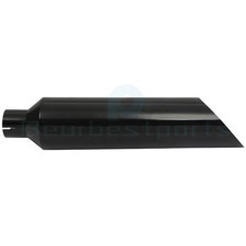 4 Inlet - 8 Outlet Gloss Black Exhaust Tip Tailpipe Angle Cut Ss Long- 36 4 Inlet - 8 Outlet Gloss Black Exhaust Tip Tailpipe Angle Cut Ss Long- 36
