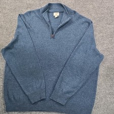 Dockers Men's Blue Knit Acrylic 1/4 Zip Pullover Sweater XXL EUC Warm Lightweigh