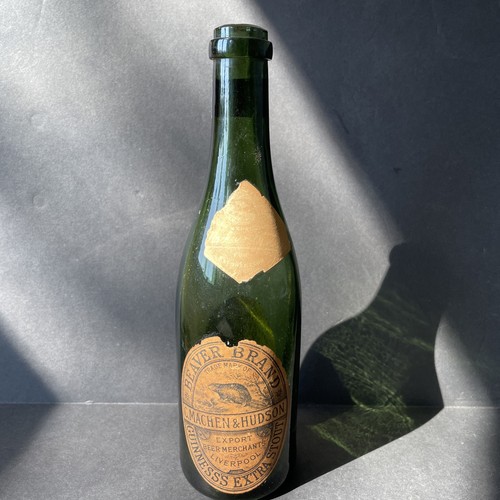 Antica bottiglia birra etichetta carta GUINNESS CASTORO MARCA c1890 MACHEN & HUDSON - Foto 12 di 12