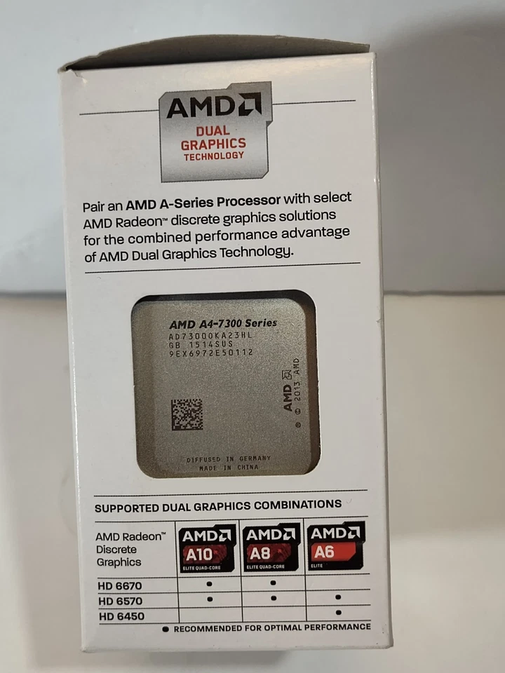 NEW AMD A4-7300 Dual-Core 4.0GHz AD7300OKHLBOX Socket FM2 Processor CPU w/Cooler - Image 4 of 4
