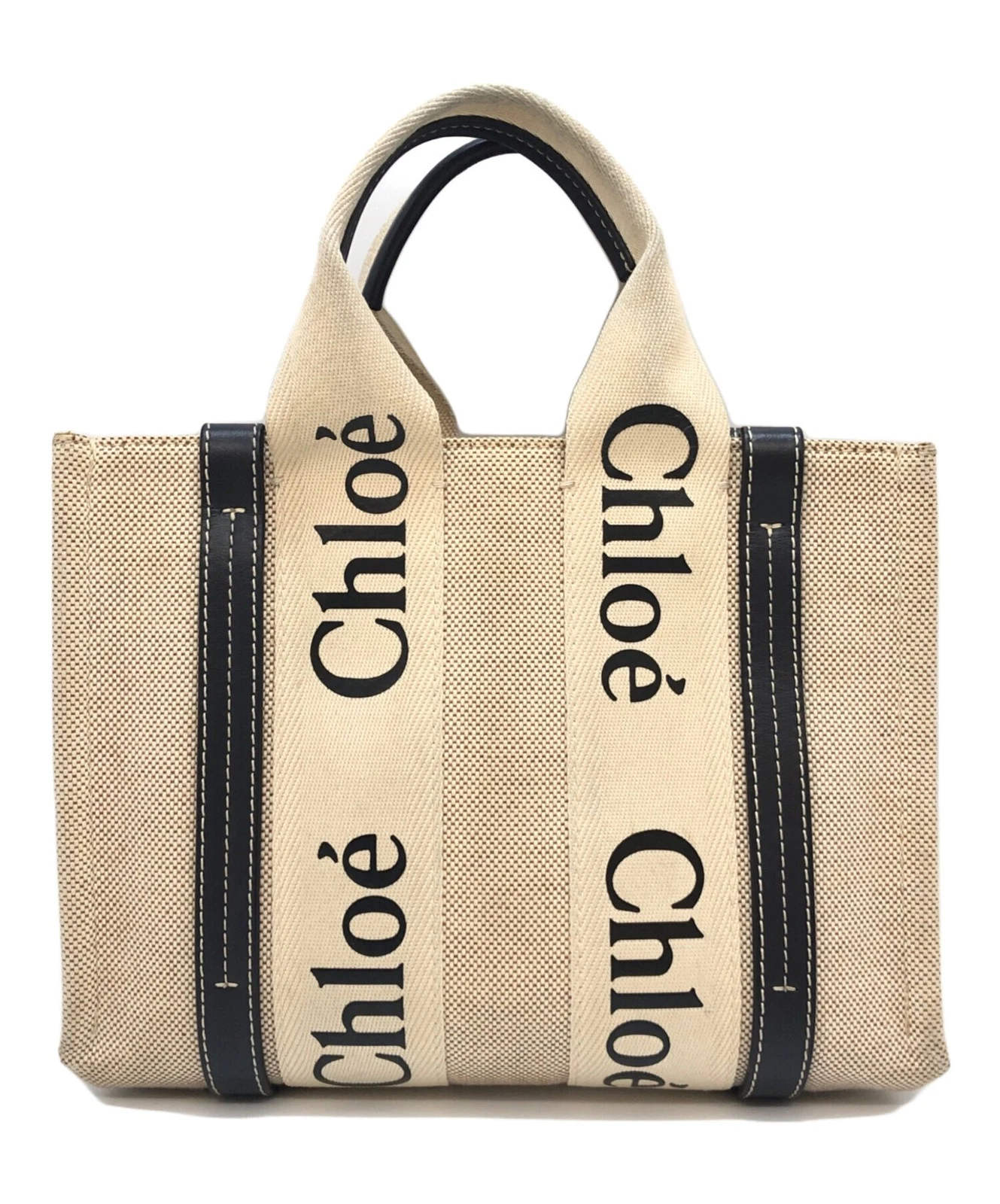 Chloe — Chloe woody Beige Tote Bag #TFB5777