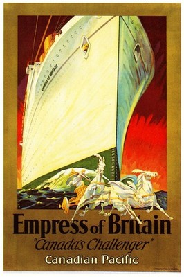 Canada   1930s Empress of Britain Poster - 24x36    - Retro Mid-century