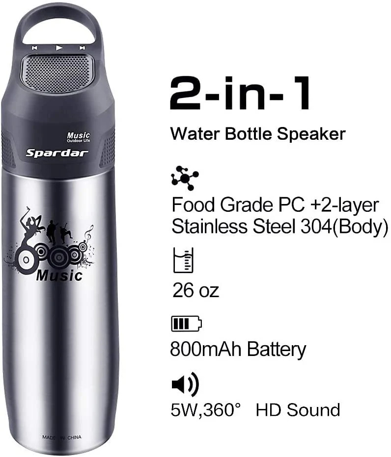 Thermos isotherme acier inox 750ml fini le plastique avec cette gourde musique Bluetooth