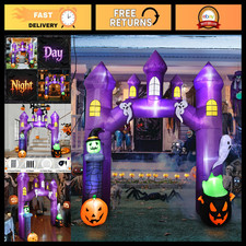 10FT Halloween Inflatable Castle Archway - Outdoor Yard Decor, Spooky Party Prop
