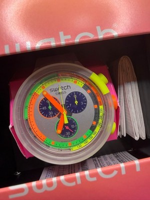 Swatch Neon Jelly Chronograph SB02K100