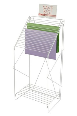 SSWBasics Tissue Paper Rack - White Wire - Floor Standing (23''W x 15½''D x 49''H)