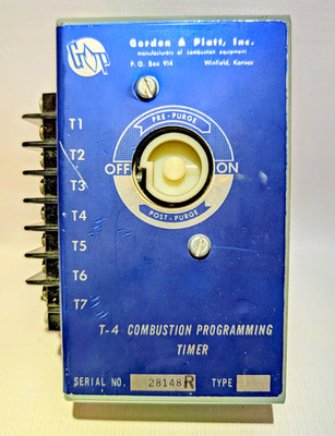 Gordon & Piatt T-4 Combustion Programming Timer 120V 60Hz CLEAN Synchron Motor
