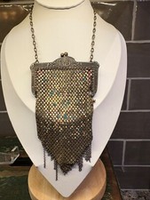 antique mandalian mfg co art deco enamel mesh flapper purse