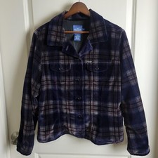 Vtg Faconnable Jacket Blazer Womens Size Xl Velvet Plaid Dark Academia Y2k