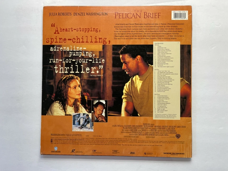 laserdisc - THE PELICAN BRIEF - 1993 - Julia Roberts, Denzel Washington — 第 2/4 张图片