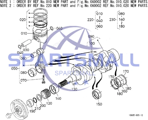 D782 D782E D782-EBH D782-BH Engine Overhaul Rebuild Set For Kubota Komatsu 3D67E - Picture 17 of 56
