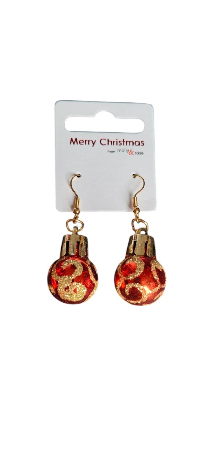 NEW Red Christmas Bauble Drop Earrings Costume Jewellery Festive Party xmas