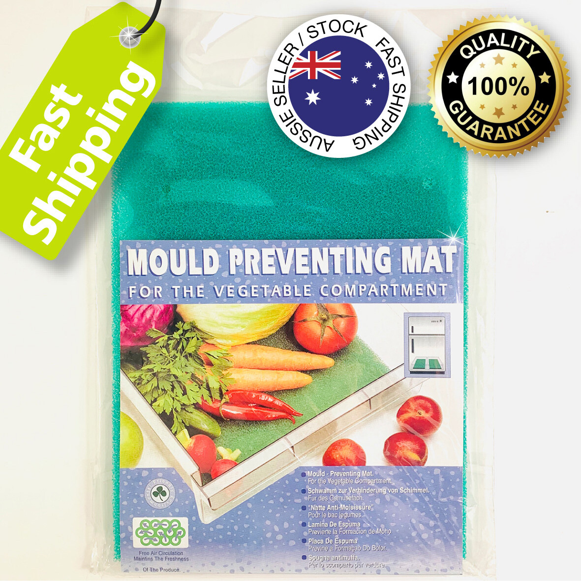 Fresh Fridge Mat Drawer Liner Fruit & Veg Fridge Mold Mould Preventing