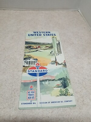 Vintage Standard Central United States Gas Station Travel Road Map