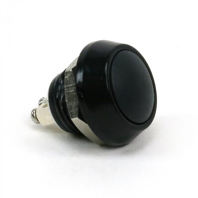 12mm Domed Black Anodized Aluminum Momentary Billet Push Button Switch 2A IP66