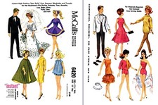 McCall's 6420 BARBIE & KEN Pattern Fashion Doll Sewing and Knitting