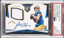 2020 Panini Limited JUSTIN HERBERT Rookie Patch Auto RPA RC /149 PSA 7/10